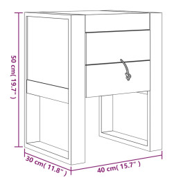 Table de chevet 40 x 30 x 50 cm Bois de teck solide