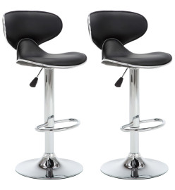 Tabourets de bar 2 pcs noir similicuir