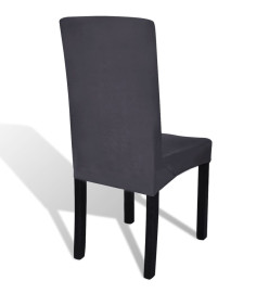 Housse de chaise droite extensible 6 pcs anthracite