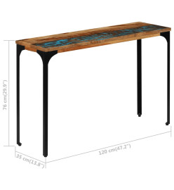 Table console 120 x 35 x 76 cm Bois de récupération massif