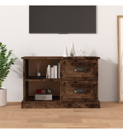 Meuble TV chêne fumé 73x35,5x47,5 cm bois d'ingénierie