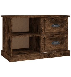 Meuble TV chêne fumé 73x35,5x47,5 cm bois d'ingénierie