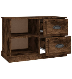 Meuble TV chêne fumé 73x35,5x47,5 cm bois d'ingénierie