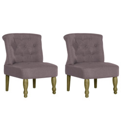 Chaises françaises lot de 2 taupe tissu