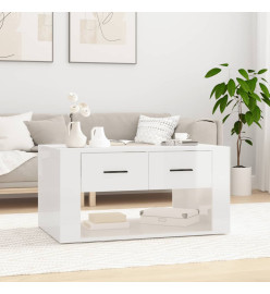 Table basse Blanc brillant 80x50x40 cm Bois d'ingénierie