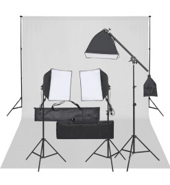 Kit de studio photo avec éclairage et toile de fond