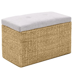 Banc avec 2 poufs Jacinthe d'eau Gris