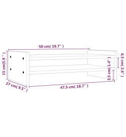 Support pour moniteur 50x27x15 cm Bois de pin solide