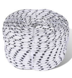 Corde de bateau tressée Polyester 8 mm 500 m Blanc