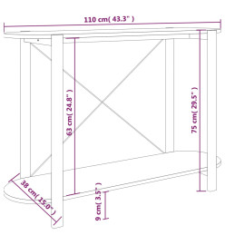 Table console Blanc 110x38x75 cm Bois d'ingénierie