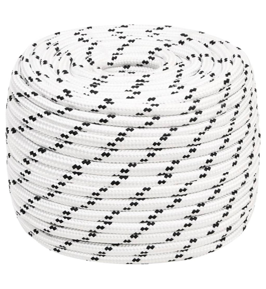 Corde de bateau tressé Blanc 14 mmx250 m Polyester