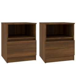 Tables de chevet 2pcs chêne marron 40x40x50cm bois d'ingénierie