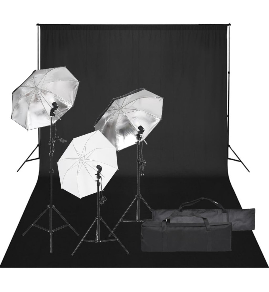 Kit de studio photo avec éclairage et toile de fond