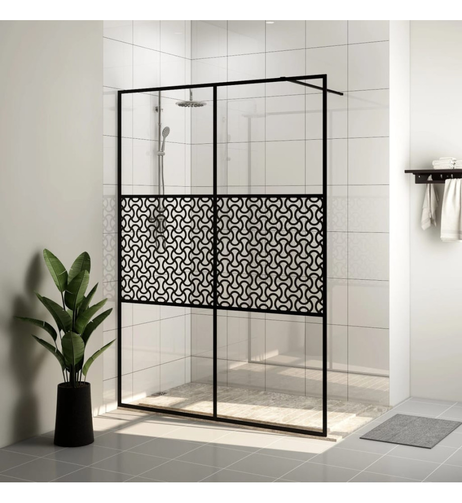 Paroi de douche avec verre ESG transparent 140x195 cm Noir