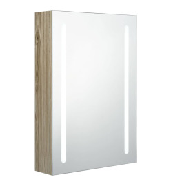 Armoire de salle de bain à miroir LED Chêne 50x13x70 cm