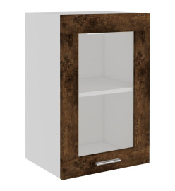 Armoire en verre suspendue Chêne fumé 40x31x60 cm