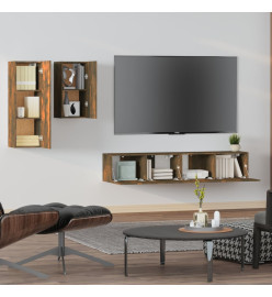 Ensemble de meubles TV 4 pcs Chêne fumé Bois d'ingénierie