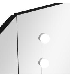 Coiffeuse d'angle avec LED Noir 111x54x141,5 cm