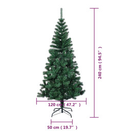 Sapin de Noël artificiel pointes iridescentes Vert 240 cm PVC