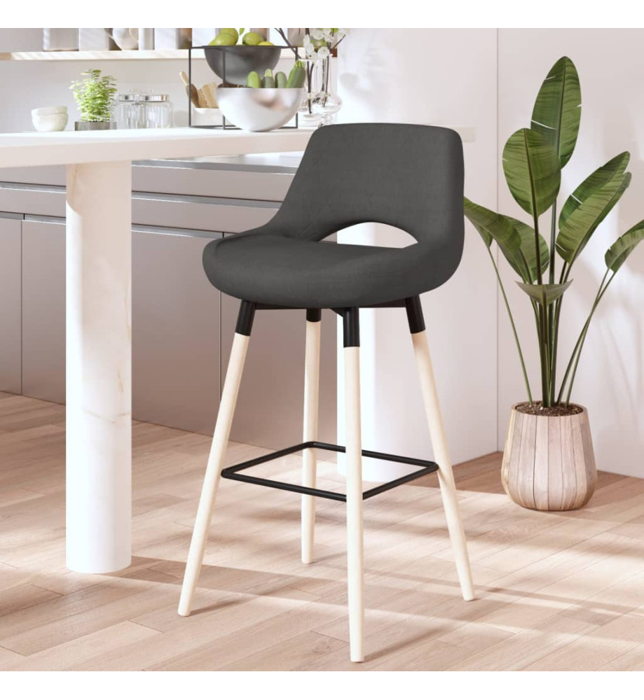 Tabouret de bar Gris foncé Tissu