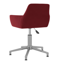 Chaise pivotante de bureau Rouge bordeaux Velours