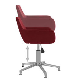 Chaise pivotante de bureau Rouge bordeaux Velours