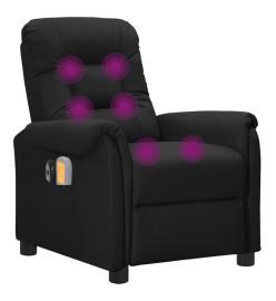 Fauteuil électrique de massage Noir Similicuir