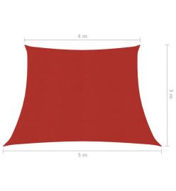 Voile d'ombrage 160 g/m² Rouge 4/5x3 m PEHD