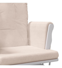 Chaise berçante avec repose-pied Rose clair Tissu