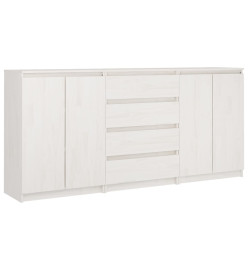 Armoires latérales 3 pcs Blanc Bois de pin massif