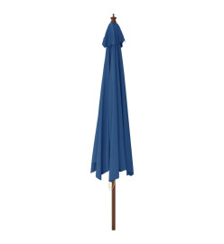 Parasol de jardin avec mât en bois bleu azuré 400x273 cm