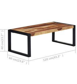 Table basse 110 x 60 x 40 cm Bois de Sesham massif