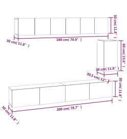 Ensemble de meubles TV 6 pcs Chêne fumé Bois d'ingénierie