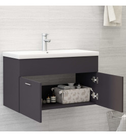 Armoire d'évier avec lavabo intégré Gris Aggloméré