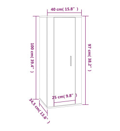 Meuble TV mural Blanc brillant 40x34,5x100 cm