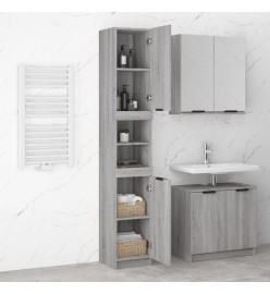 Armoire de bain Sonoma gris 32x34x188,5 cm Bois d'ingénierie