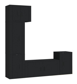 Ensemble de meubles TV 5 pcs Noir Bois d'ingénierie