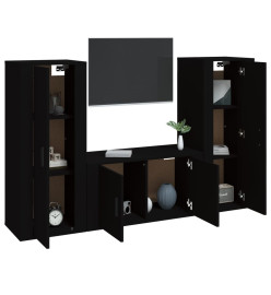 Ensemble de meubles TV 3 pcs Noir Bois d'ingénierie