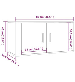 Ensemble de meubles TV 3 pcs Noir Bois d'ingénierie