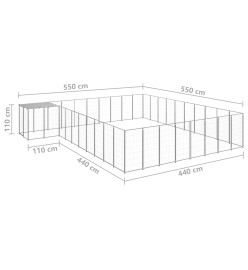 Chenil Argenté 25,41 m² Acier