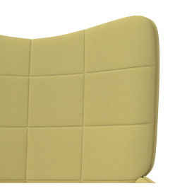 Chaise de relaxation avec tabouret Vert Tissu