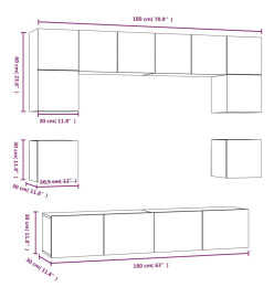 Ensemble de meubles TV 8 pcs Chêne fumé Bois d'ingénierie