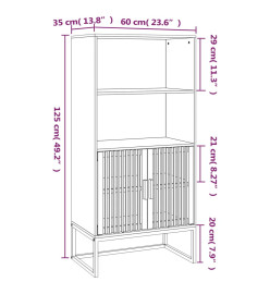 Buffet blanc 60x35x125 cm bois d'ingénierie