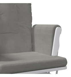 Chaise berçante avec repose-pied Gris clair Tissu