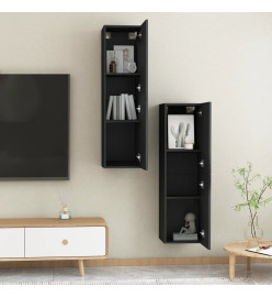 Meubles TV 2 pcs Noir 30,5x30x110 cm Aggloméré