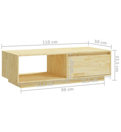 Table basse 110x50x33,5 cm bois de pin massif