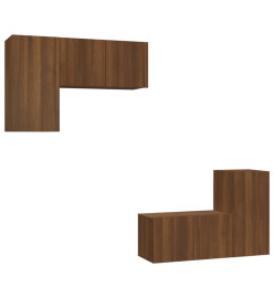 Ensemble de meubles TV 4 pcs Chêne marron Bois d'ingénierie