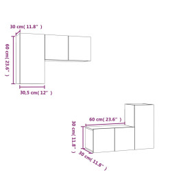 Ensemble de meubles TV 4 pcs Chêne marron Bois d'ingénierie