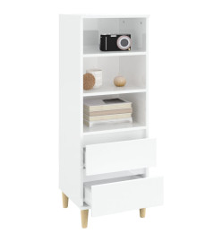 Buffet haut Blanc brillant 40x36x110 cm Bois d'ingénierie