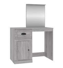 Coiffeuse avec miroir sonoma gris 90x50x132,5cm bois ingénierie